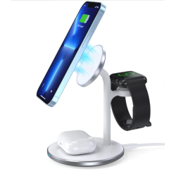 Chargeur CHOETECH 3-in-1 Magnetic Wireless Charging Stand